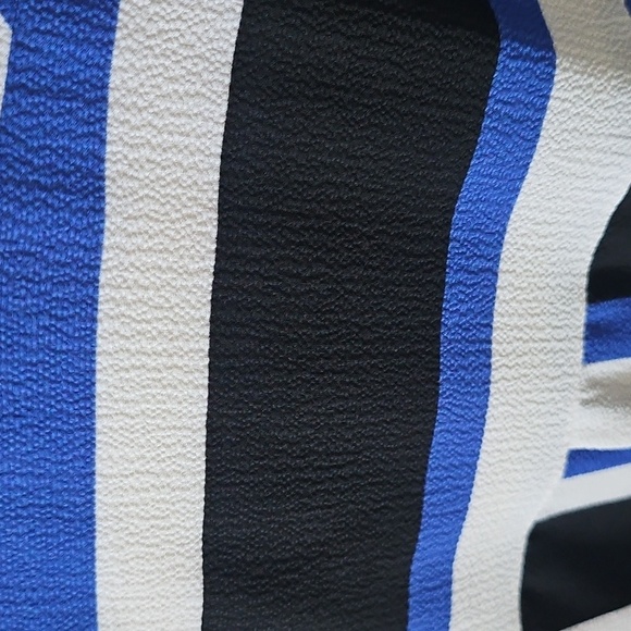 Cato Blue, Navy, and White Striped Popover Blouse - Picture 4 of 14